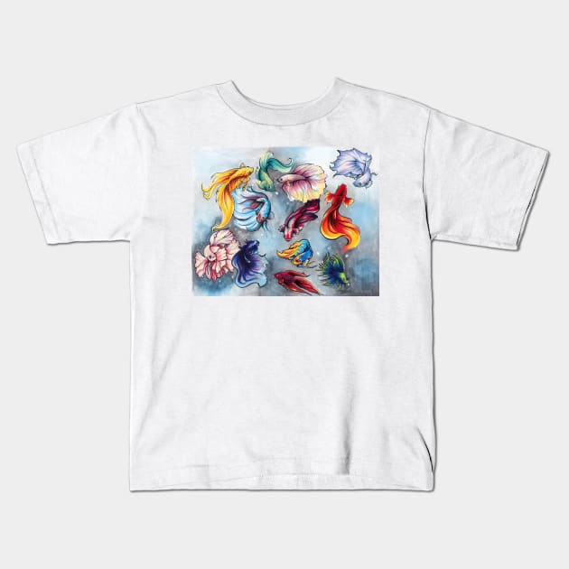 Betta Fish Kids T-Shirt by ace-of-lords